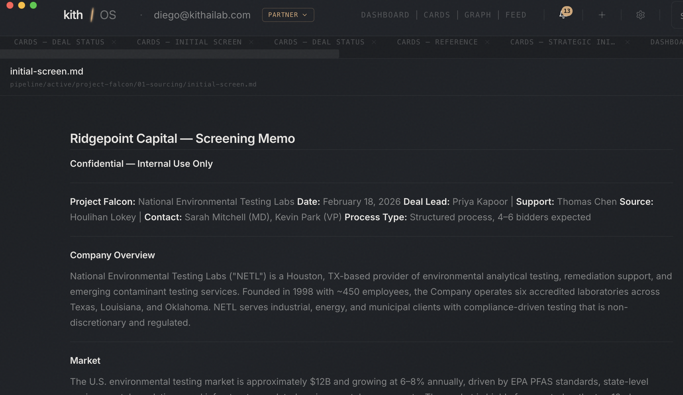 Screening Memo — Project Falcon