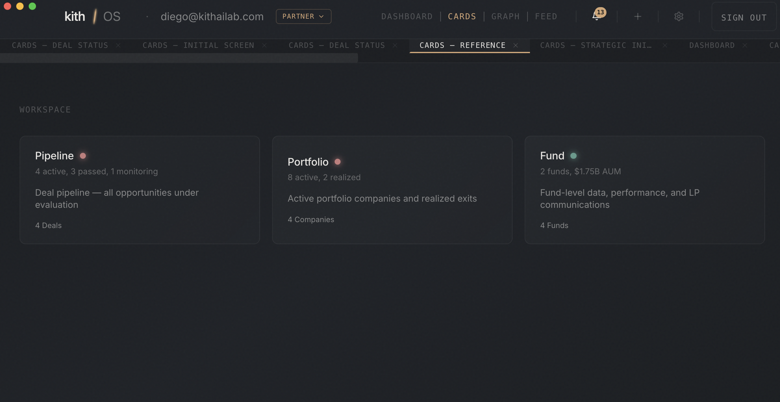 Workspace — Pipeline, Portfolio, Fund
