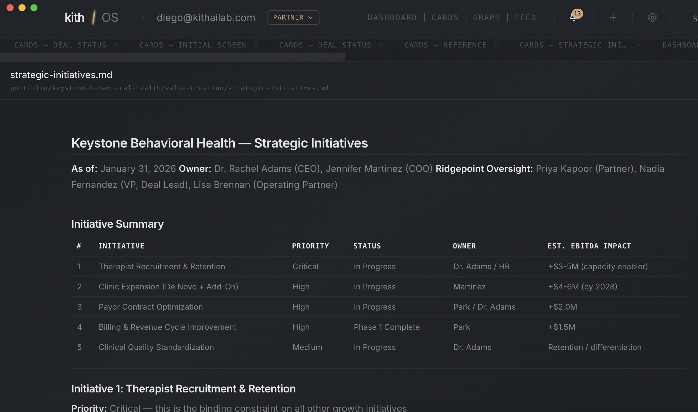 Strategic Initiatives — Keystone Behavioral
